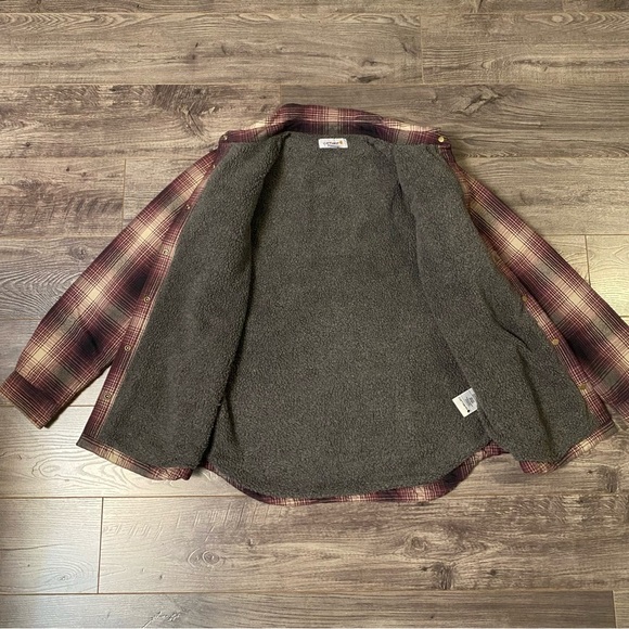 Carhartt coat Hubbard sherpa lined flannel shirt jacket women’s large - Picture 5 of 11